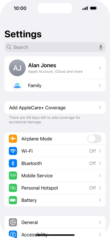 بخش General در تنظیمات آیفون
