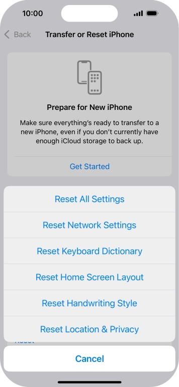 Reset Network Settings در آیفون
